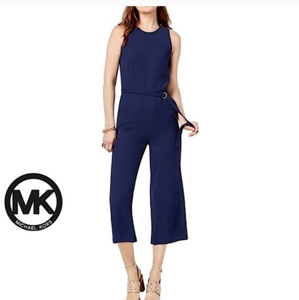 MICHAEL Michael Kors Black Cropped Jumpsuit